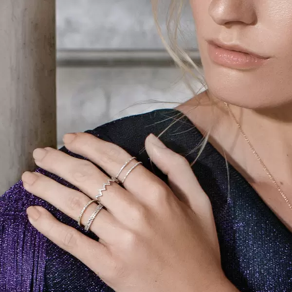 Leaf Jewelry Ring Flash Mit Diamanten, 18 K Rosegold