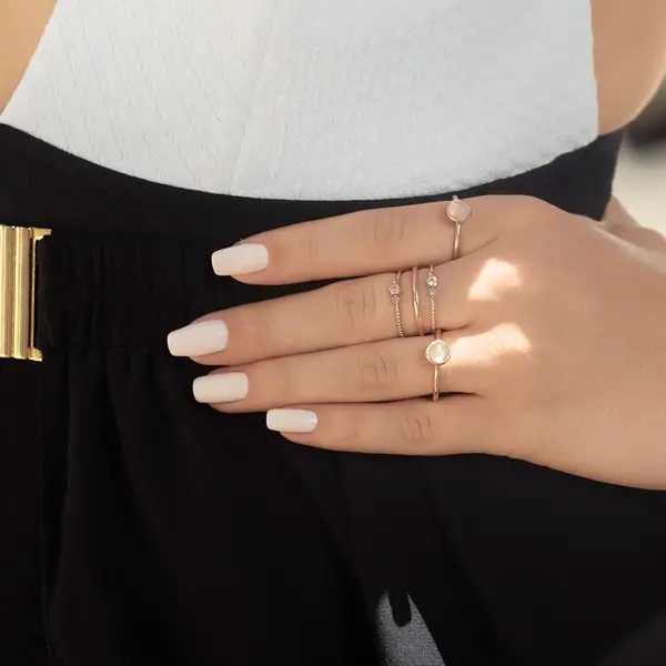 Leaf Jewelry Ring Gorgeous Gems, Blue Mix, 18 K Gelbgold Vergoldet, Gr.50