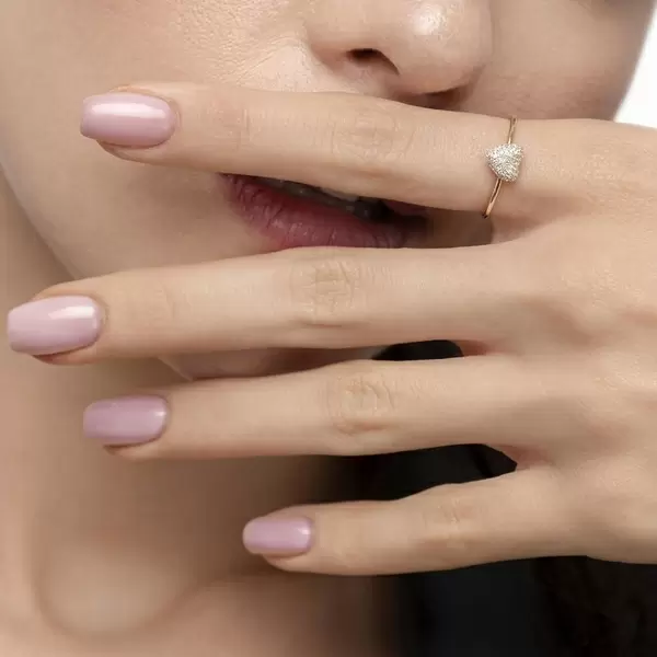 Leaf Jewelry Ring Herz Full Mit Diamanten, 18 K Gelbgold