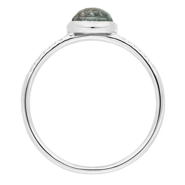 Leaf Jewelry Ring Labradorit Mit Diamanten, 14K Weißgold