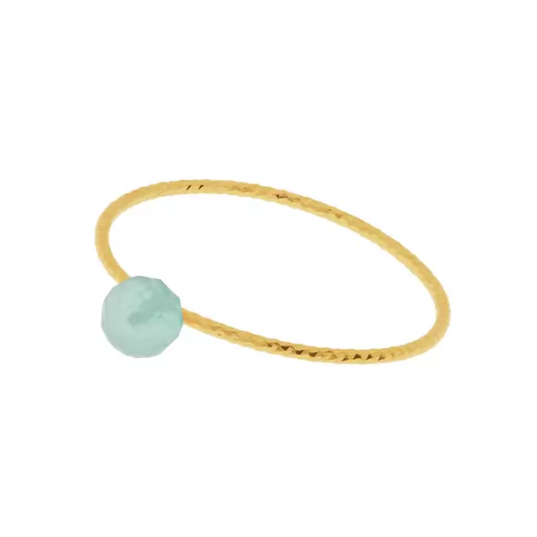 Leaf Jewelry Ring Rain Drop, klein, 18 K Gelbgold vergoldet, Aqua Calzedon, Größe 52