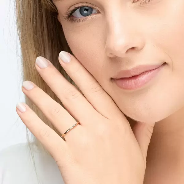 Leaf Jewelry Ring SPARKLE, Small, 18 K Rosegold Vergoldet, Gr.50