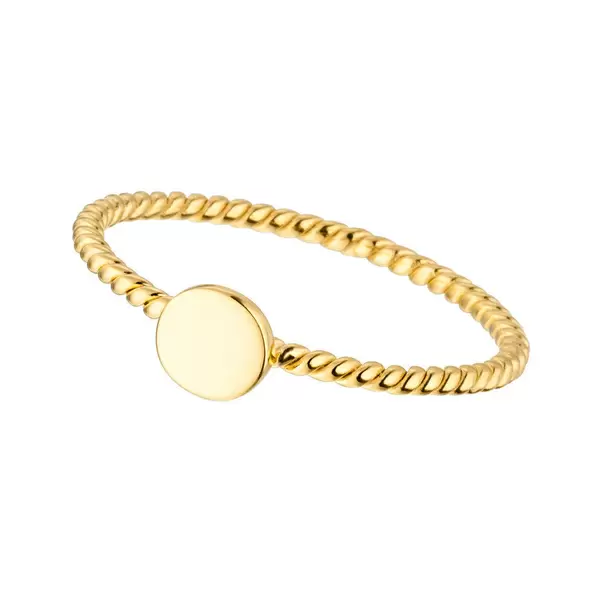 Leaf Jewelry Ring Twist Mit Plättchen, 18 K Gelbgold Vergoldet, Größe 50