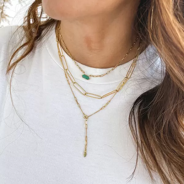 Leaf Jewelry Silber Halskette, CUBE, Grüner Achat, Rosegold