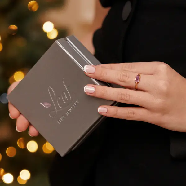 Leaf Jewelry Silber Ring, CUBE, Grüner Achat, Rosegold