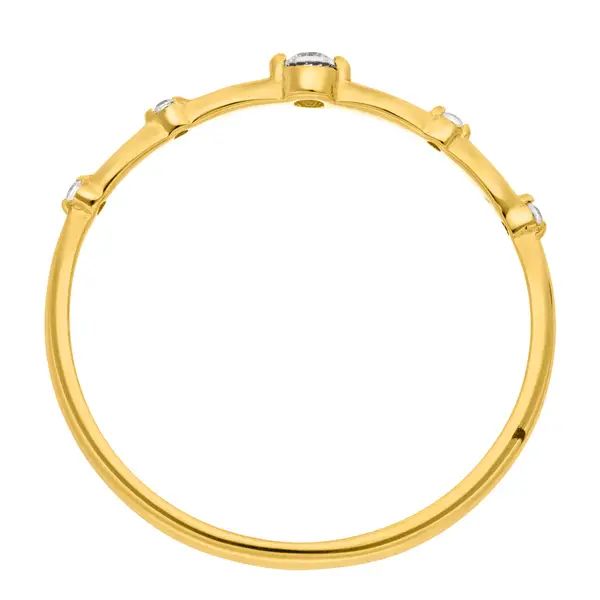 Leaf Jewelry Silber Ring Mit Zirkonia, Gelbgold, Gr.52