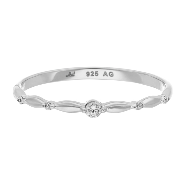 Leaf Jewelry Silber Ring Mit Zirkonia, GelbgoldSilber Ring Mit Zirkonia, Gr.52