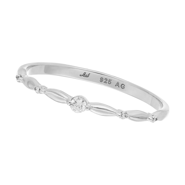 Leaf Jewelry Silber Ring Mit Zirkonia, GelbgoldSilber Ring Mit Zirkonia, Gr.52