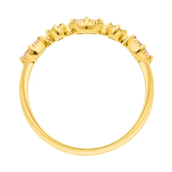 Leaf Jewelry Silber Ring, Oval Gems, Rosenquarz, Gelbgold