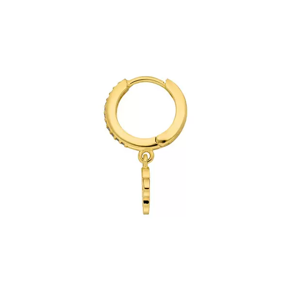 Leaf Jewelry Single Creole CLOVER/Zirkonia, 18 K Gelbgold Vergoldet