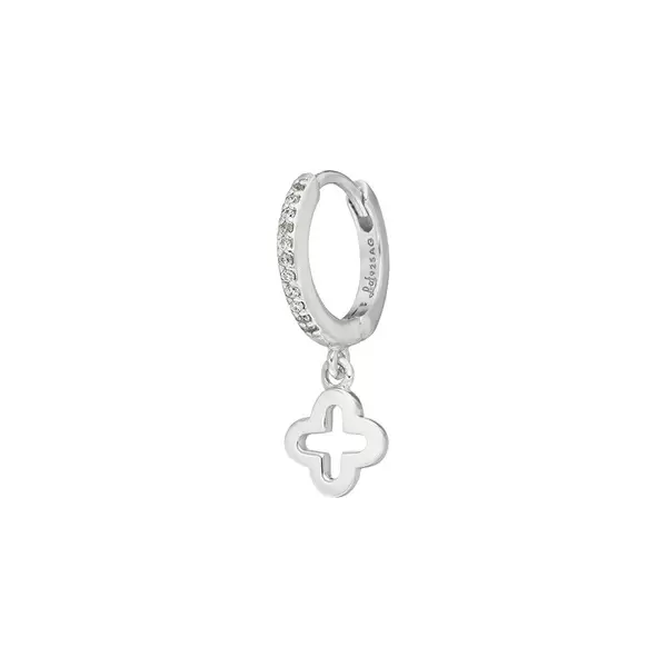 Leaf Jewelry Single Creole CLOVER/Zirkonia, 925 Sterlingsilber