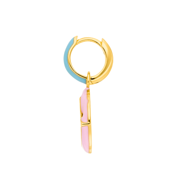 Leaf Jewelry Single Creole "Joy" EMOJI, 18 K Gelbgold Vergoldet