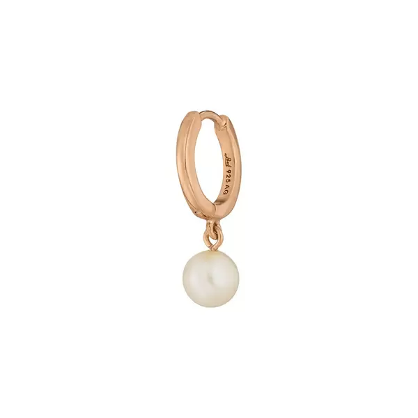 Leaf Jewelry Single Creole PEARL, 18 K Rosegold Vergoldet