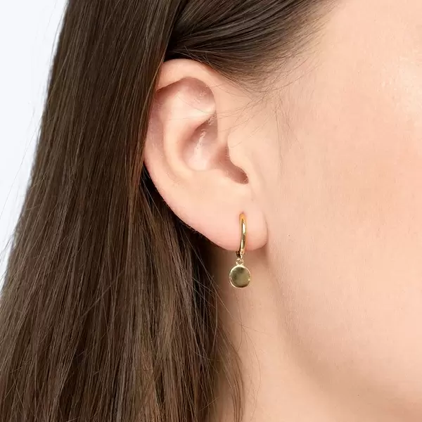 Leaf Jewelry Single Creole PLATELET, 18 K Gelbgold Vergoldet