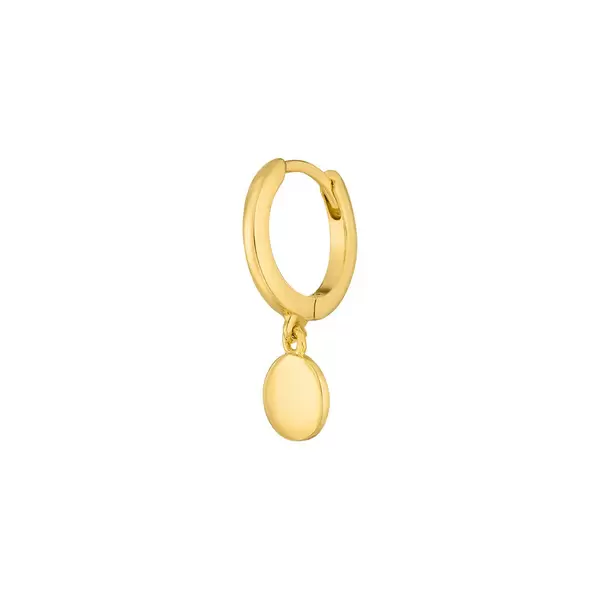 Leaf Jewelry Single Creole PLATELET, 18 K Gelbgold vergoldet