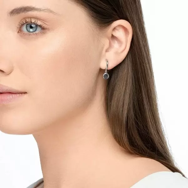 Leaf Jewelry Single Creole PLATELET, 925 Sterlingsilber