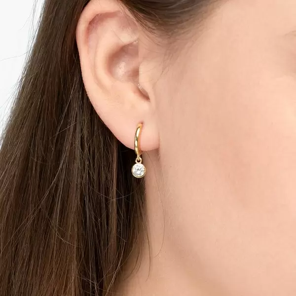 Leaf Jewelry Single Creole PURE, 18 K Gelbgold Vergoldet