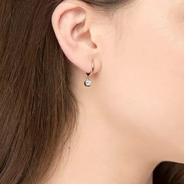 Leaf Jewelry Single Creole PURE, 18 K Rosegold Vergoldet