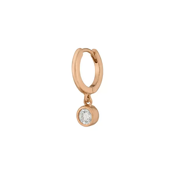 Leaf Jewelry Single Creole PURE, 18 K Rosegold Vergoldet