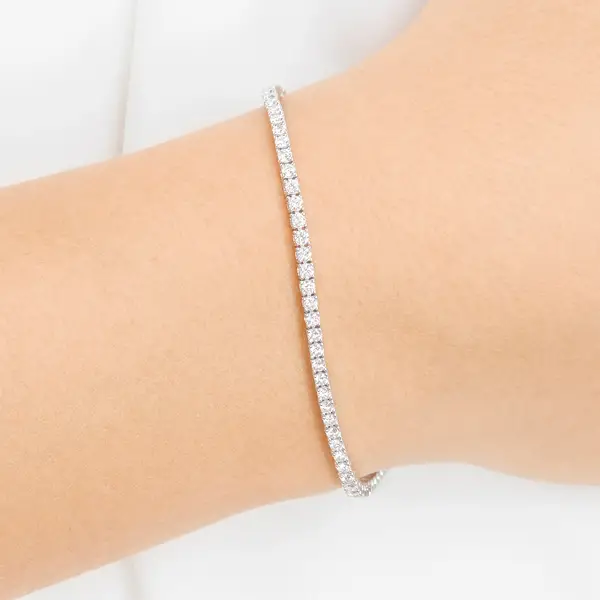 Leaf Jewelry Tennisarmband Mit Diamanten, Weißgold, 3.42ct, 17.0cm