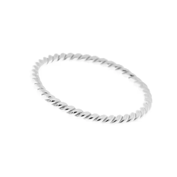 Leaf Jewelry Twist Ring, 925 Sterling Silver, Size 50
