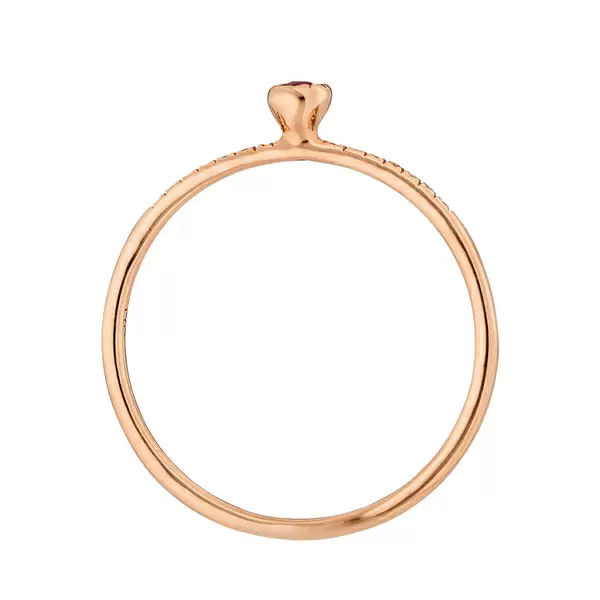 Leaf Jewelry Verlobungsring Petite, Ruby, 14 K Rosegold
