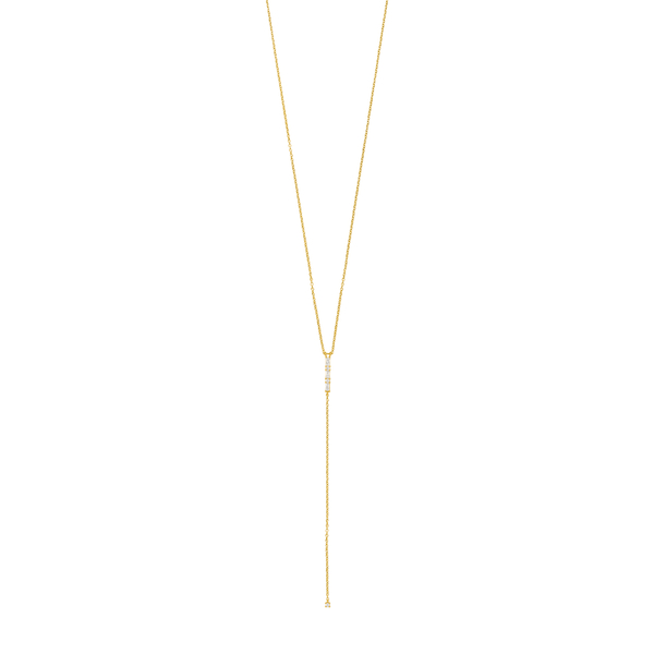 Leaf Jewelry Y-Halskette ICE CUBE, 18 K Gelbgold Vergoldet