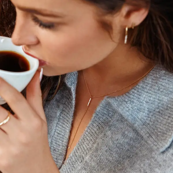 Leaf Jewelry Y-Halskette ICE CUBE, 18 K Gelbgold Vergoldet