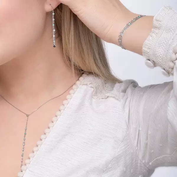 Leaf Jewelry Y-Halskette Rainbow, Amazonit, 925 Sterlingsilber