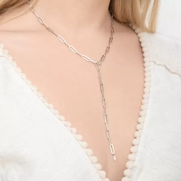 Leaf Jewelry Y-Halskette Square, 52cm, 925 Sterlingsilber