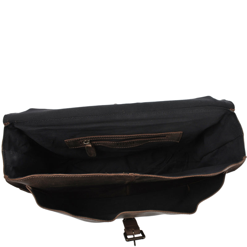 Leconi Aktentasche Businesstasche Messenger Bag Vintage Leder Schlamm LE3008