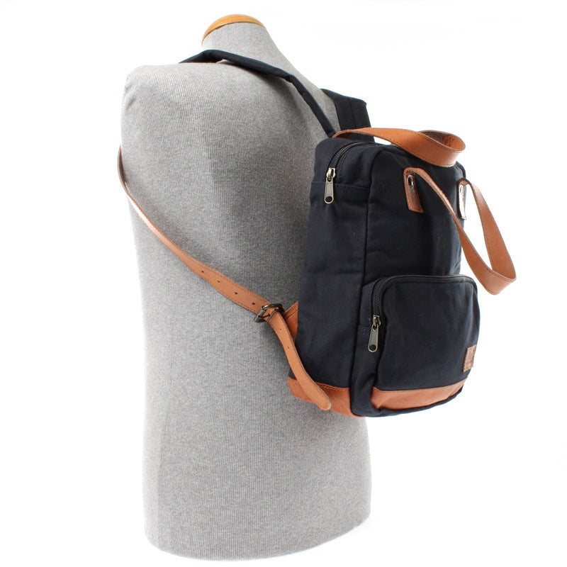 Leconi B-Ware Canvasrucksack Kleiner Freizeitrucksack Damen Herren Canvas Navy LE1028