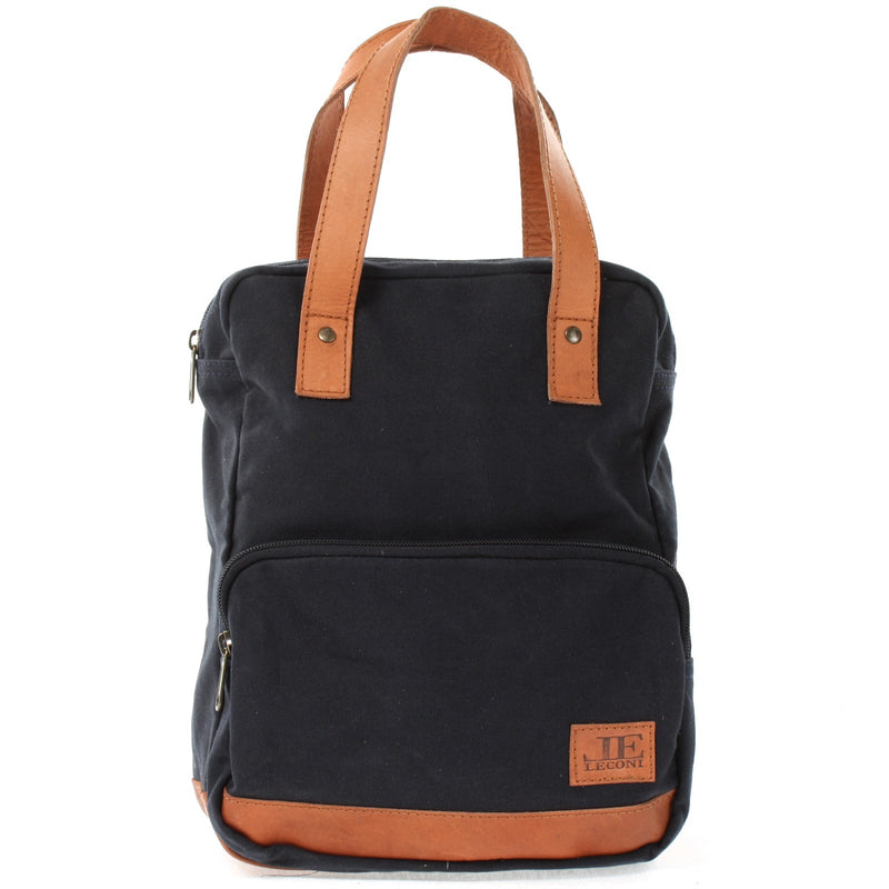 Leconi B-Ware Canvasrucksack kleiner Freizeitrucksack Damen Herren Canvas navy LE1028