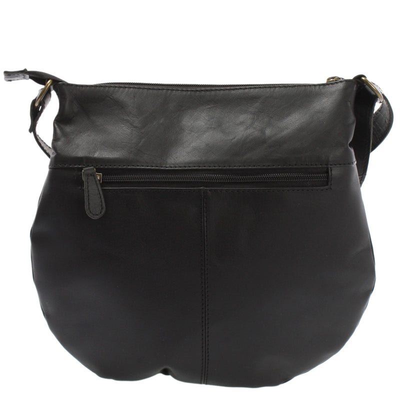 Leconi B-Ware Kleine Umhängetasche Ledertasche Damentasche Schultertasche Leder Schwarz LE0070