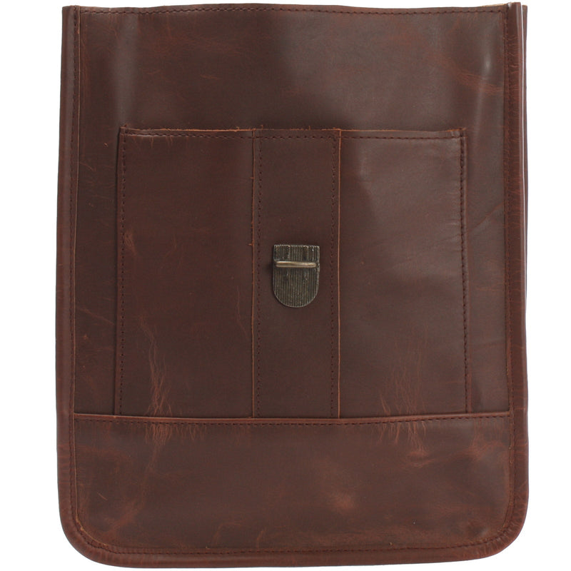 Leconi B-Ware Umhängetasche Freizeittasche Herren Damen Hochformat Leder Braun LE3052