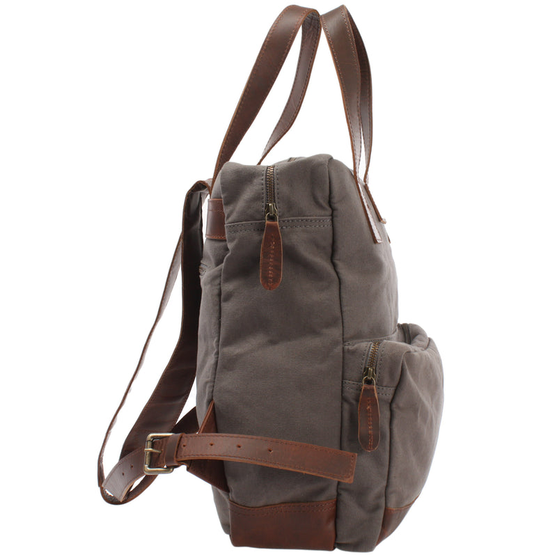 Leconi Canvasrucksack Freizeitrucksack Damen Herren DIN A4 Canvas Grau LE1019