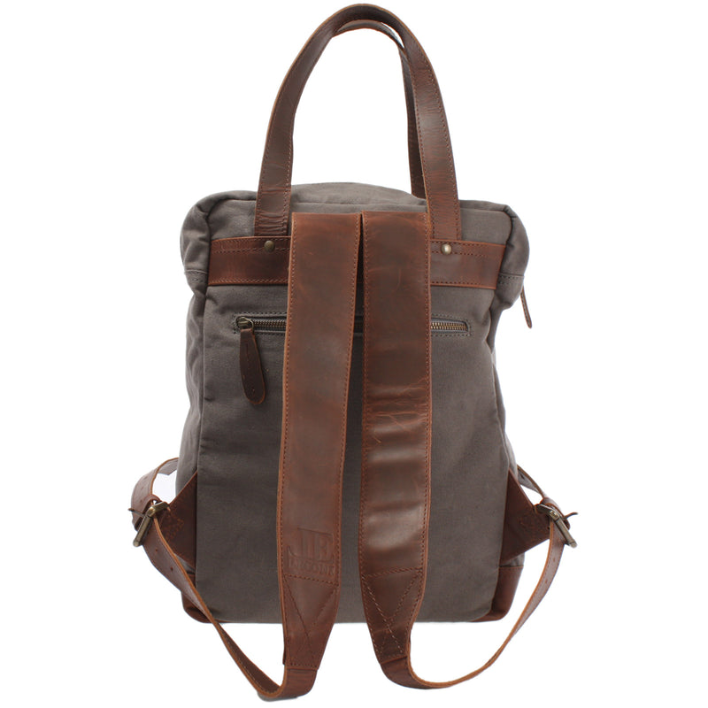 Leconi Canvasrucksack Freizeitrucksack Damen Herren DIN A4 Canvas Grau LE1019