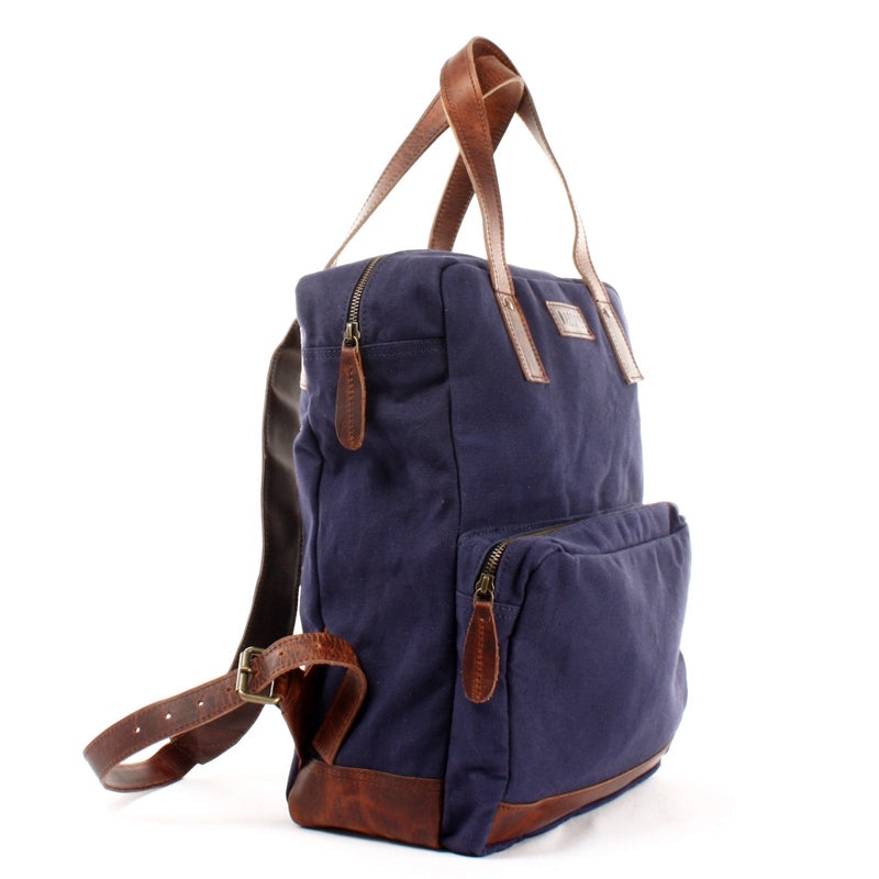 Leconi Canvasrucksack Freizeitrucksack Damen Herren DIN A4 Canvas Navy LE1019