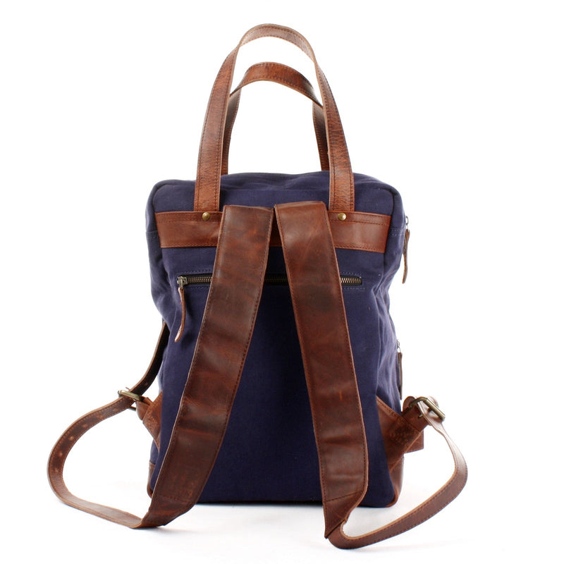 Leconi Canvasrucksack Freizeitrucksack Damen Herren DIN A4 Canvas Navy LE1019