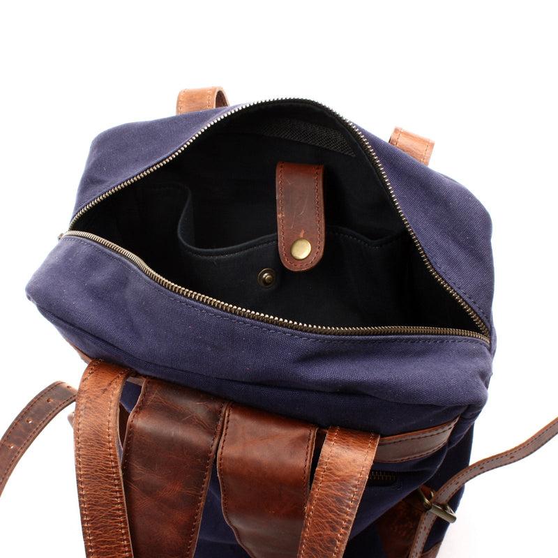 Leconi Canvasrucksack Freizeitrucksack Damen Herren DIN A4 Canvas Navy LE1019