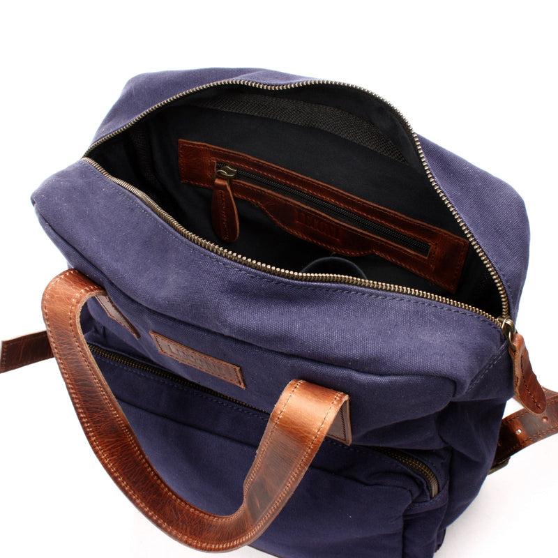 Leconi Canvasrucksack Freizeitrucksack Damen Herren DIN A4 Canvas Navy LE1019
