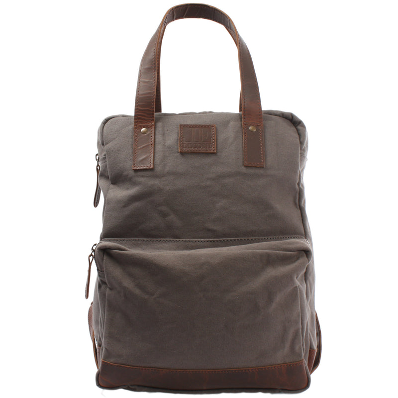 Leconi Canvasrucksack Freizeitrucksack Damen Herren DIN A4 Canvas grau LE1019