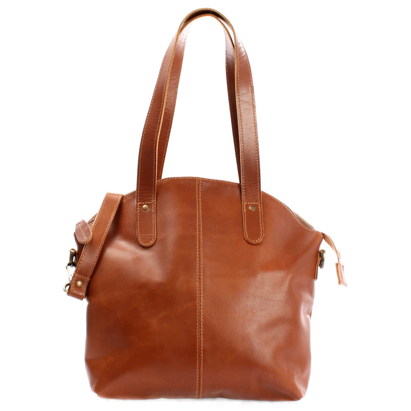 Leconi Damentasche Henkeltasche Schultertasche Leder cognac LE0060