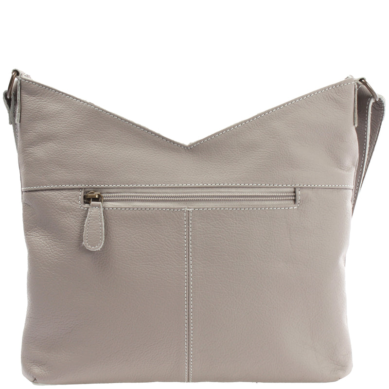 Leconi Damentasche Umhängetasche Handtasche Leder Grau LE0065