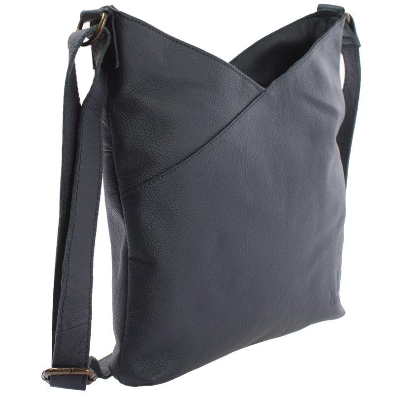 Leconi Damentasche Umhängetasche Handtasche Leder Navy LE0065