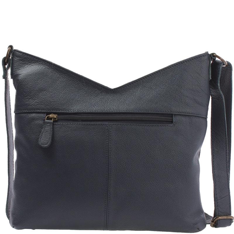 Leconi Damentasche Umhängetasche Handtasche Leder Navy LE0065