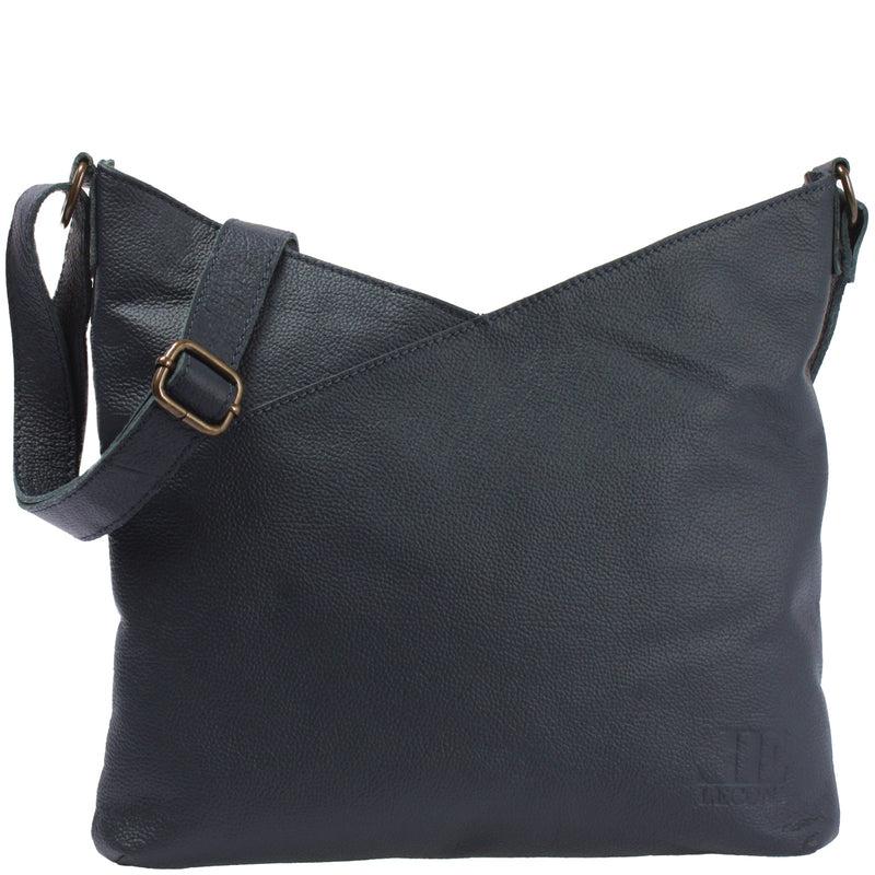 Leconi Damentasche Umhängetasche Handtasche Leder navy LE0065