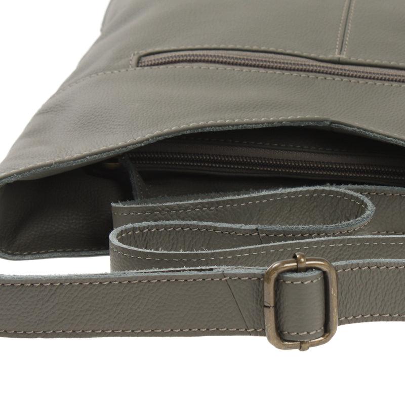 Leconi Damentasche Umhängetasche Handtasche Leder Oliv LE0065