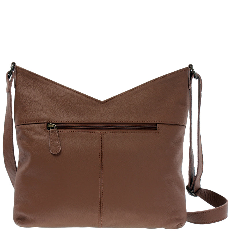 Leconi Damentasche Umhängetasche Handtasche Leder Rehbraun LE0065