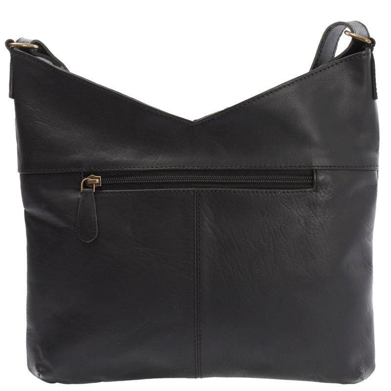 Leconi Damentasche Umhängetasche Handtasche Leder Schwarz LE0065